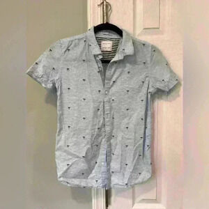 Cactus Boys size 11/12 Button down short sleeve shirt with palm tree print
